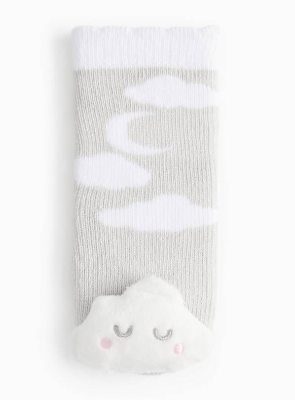 Grey Cloud Rattle Socks  1-6 months